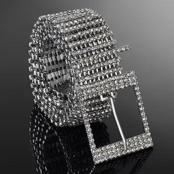 Zahodni kavboj nove luksuzne deset vrstic diamantov, svetlo vdelan diamant kristalno diamantni pas verige nosorogovo pas ženske