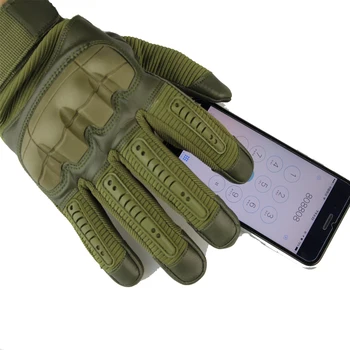 Zaslon na dotik Vojaško Taktično Gume, Trde Členek Polno Prst Rokavice Vojske Paintball Streljanje Airsoft Izposoja PU Usnja za Moške