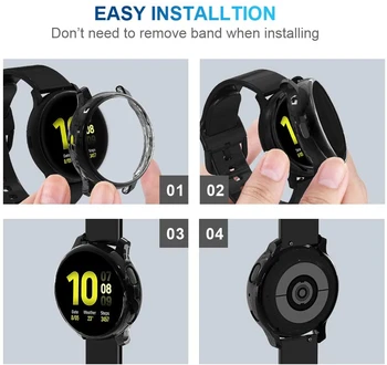 Zaslon Patron Ohišje za Samsung Galaxy Watch Aktivna 2 Ultra Mehko Poln Kritje Odbijača Okvir Smartwatch AntiBubble HD Jasno Filma