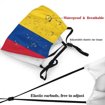 Zastavo Kolumbija Enkratno Uporabo Za Odrasle Masko Proti Prahu, Maska, Zaščitni Pokrov Respirator Usta-Žarilna
