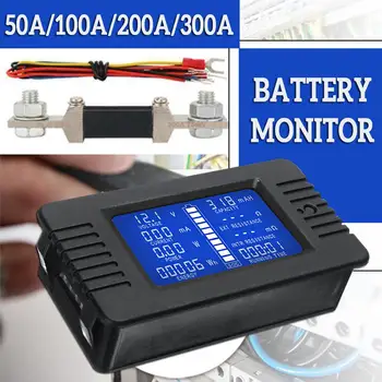ZEAST DC Večfunkcijsko Baterije Zaslon Meter 50A/200A/300A LCD Zaslon Digitalna Trenutno Multimeter Voltmeter Ampermeter