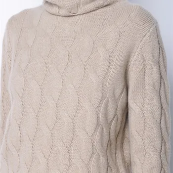 Zimski pulover ženske, visok ovratnik, kašmir pulover ženska moda thicked pulover 2018 nov twist vzorec dno topel pulover