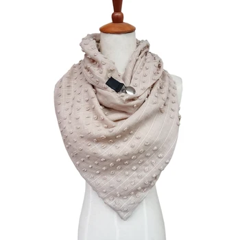 Zimski šal za ženske foulard soild pika 3D gumb design echarpe femme hiver mehko toplo sjaal ženska mreža za lase rute in šali