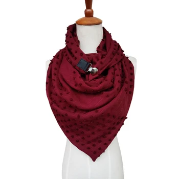 Zimski šal za ženske foulard soild pika 3D gumb design echarpe femme hiver mehko toplo sjaal ženska mreža za lase rute in šali