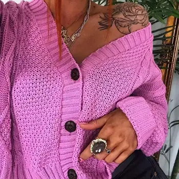 ZITY Ženske Pletene Priložnostne Jopico Dame Plašč Outwear Cvetlični Priložnostne Long Sleeve Jopica
