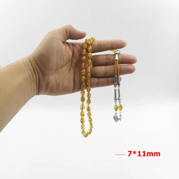 Zlati Smolo Tasbih muslimanskih zapestnica darilo 33 prayerbeads masbaha 2020 design Misbaha turkies dodatki, ročno Venec