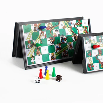 Zložljivi Magnetni Kače In Lestve Igra Šah Izobraževalne Možganov, Usposabljanje Montessori Igrača Možganov, Usposabljanje Interaktivna Igrača Za Otroke