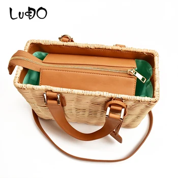 Znane blagovne znamke ženske Bambusa slame rattan vrečko 2020 dame moda luksuzni strani usnjene torbe messenger vrečke ženski torbici in torbice