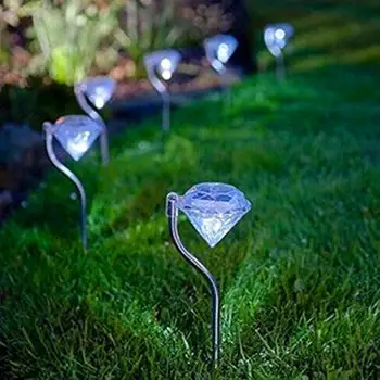 Zunanja Razsvetljava Led Sončne Energije Lahka Pot Vložek Stranka Dekoracijo Diamanti Vrtne Luči 4pcs Nepremočljiva Barvit Vrt Lampara