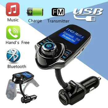 Čarobno Novo T10 Avto Bluetooth Komplet za Prostoročno uporabo Brezžične Bluetooth, FM Oddajnik MP3 USB Za Pametni telefon z USB Avto Polnilec
