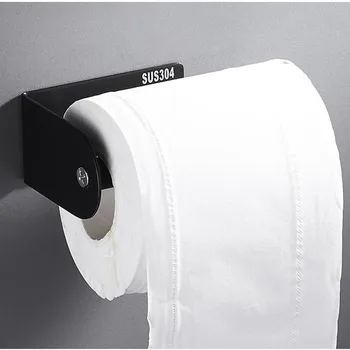Črn Toaletni Papir Držalo za WC papir rack Toaletni Papir Držalo za Kopalnico dodatna Oprema 304 Nerjaveče Jeklo Nohtov, Prosta,