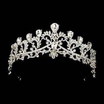 Črna Krono poroko tiara glavo okrasnih Poročni Dodatki za Lase letnik kron nevesta diadem pageants glavo, lase, nakit