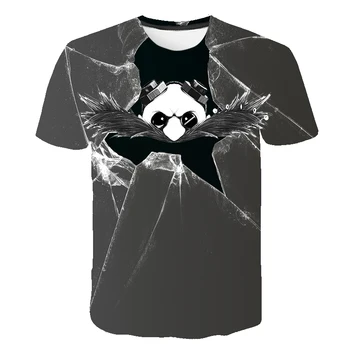 Črna otroci T-shirt 3D Harajuku Glasba Kul T-shirt Poletne Ustvarjalne Modno oblikovanje Kratek Rokav Vrhovi fantje dekleta krog vratu T shirt