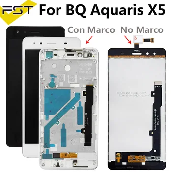 Črno/Bela Za BQ Aquaris X5 Zaslon LCD+Touch Screen LCD Računalnike Z Okvirjem Zamenjava LCD Panel Tactil Za BQ X5