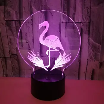 Čudno 3d Noč Luči Flamingo Pisane 3d Vision Desk Žarnice za varčevanje z Energijo za Nego Oči Led 3d Luči, namizne Svetilke, Za dnevno Sobo