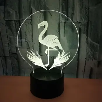 Čudno 3d Noč Luči Flamingo Pisane 3d Vision Desk Žarnice za varčevanje z Energijo za Nego Oči Led 3d Luči, namizne Svetilke, Za dnevno Sobo