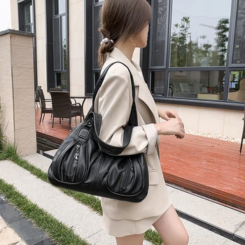 Ženska torba nove luksuzne oblikovalec dame eno ramo messenger bag, velike zmogljivosti, mehko PU usnje tote vrečko torbici 2020