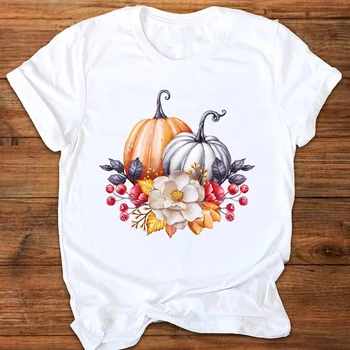 Ženske Grafični Boo Pismo Bučna Srčkan Zahvala Jeseni Halloween Tiskanja Obleke Lady Tees Vrhovi Ženska Majica Ženska T-Shirt Majica
