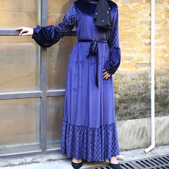 Ženske Hidžab Muslimansko Obleko Žamet Abaya Turške Obleke Dubaj Islamska Oblačila Caftan Tam Kaftan Islam Haljo Vetement Femme Musulmane