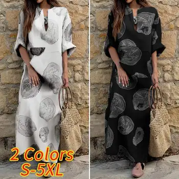 Ženske Muslimanskih Dubaj Abaya Turčija Hidžab Obleko Arabski Jeseni Dolg Rokav Tiskanja Sundress Islamska Oblačila Abayas Maxi Vestidos Mujer
