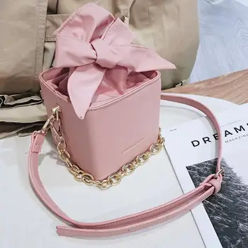 Ženske Oblikovalec Torbici 2019 Moda New Visoke kakovosti PU Usnja Ženske Tote vrečko Lok Verige Ramenski Messenger bag Mini Box vrečke