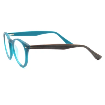 Ženske Okrogle Očala Okvirji Moški Modni Eyeglass Okvirji Svetlo Modra Navy Rumeno Vijolično Roza Prugasta Acetat optična očala Okvirji