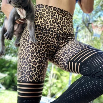 Ženske Očesa Telovadnici Dokolenke Push Up Visoki Pas Za Fitnes Dokolenke Ženska Seksi Leopard Tiskanja Gleženj-Dolžina Dihanje Dokolenke