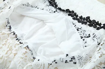 Ženske seksi bele čipke krilo obleko poletje 2020 oblikovalec barvo ruffles vrhovi in visoko pasu krila za črno dve delni set