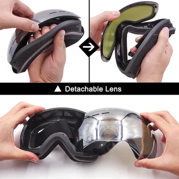 Ženske Smučarske Očala Anti-Fog UV400 Dvojne Plasti Snowboard Smučarska Očala Moških Gogles Primeru motorne sani Šport Pozimi Smučanje Očala