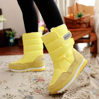 Ženske snow škornji non-slip nepremočljiva prosti čas zimski škornji ženske čevlje 2021 novo plus žamet toplo zimsko obutev ženske škornji