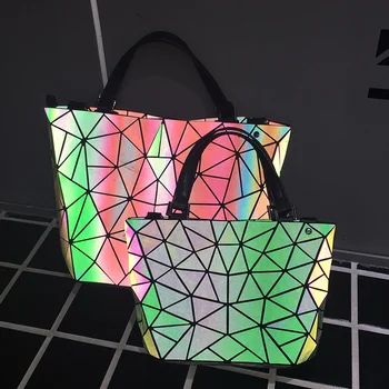 ženske Svetlobna bao vrečko geometrijske torbe za ženske do leta 2020 Prešite Ramo Torbe, Laser Navaden Zložljiva ženske Torbice bolsa feminina