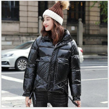 Ženske zimski plašč 2020 podkrepljena moda bombaž-padded jakna ženske Sijajni topla zimska jakna ženske parkas Casaco Feminino G709