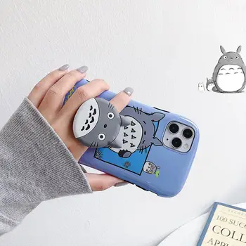 Živahen Stran Ghibli Miyazaki Anime Kaonashi chihiro Totoro primeru Telefon Za iPhone 11 Pro MaX XR XS Max X 8 7 Pokrov Grip držalo