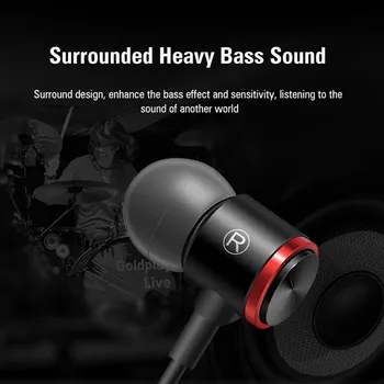 Žične Slušalke 3.5 mm in-ear Slušalke Kovinski HI-fi Stereo Slušalke Šport Čepkov Z Mic za Xiaomi Huawei Samsung iphone 12